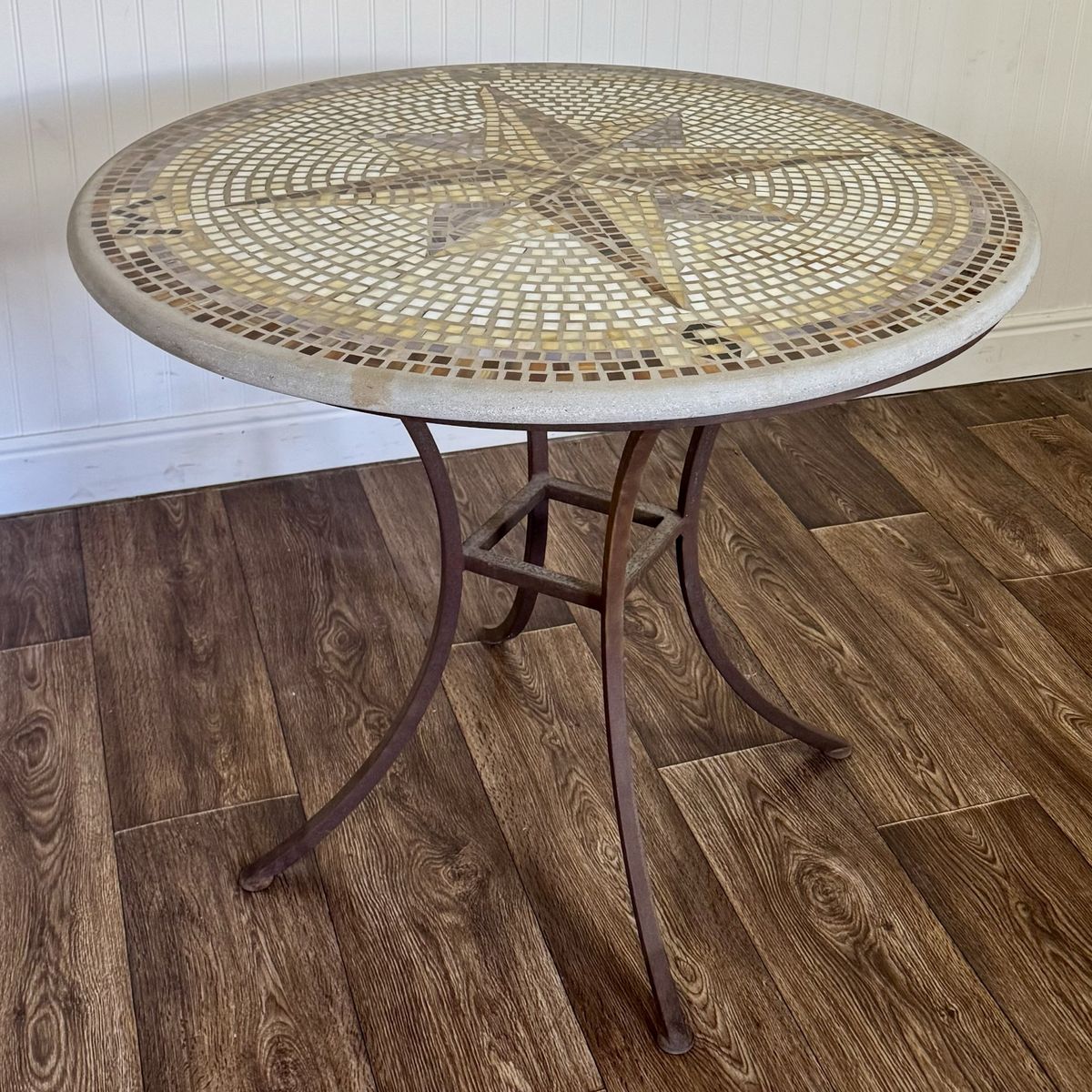 Compass Rose Mosaic Patio Bistro Table