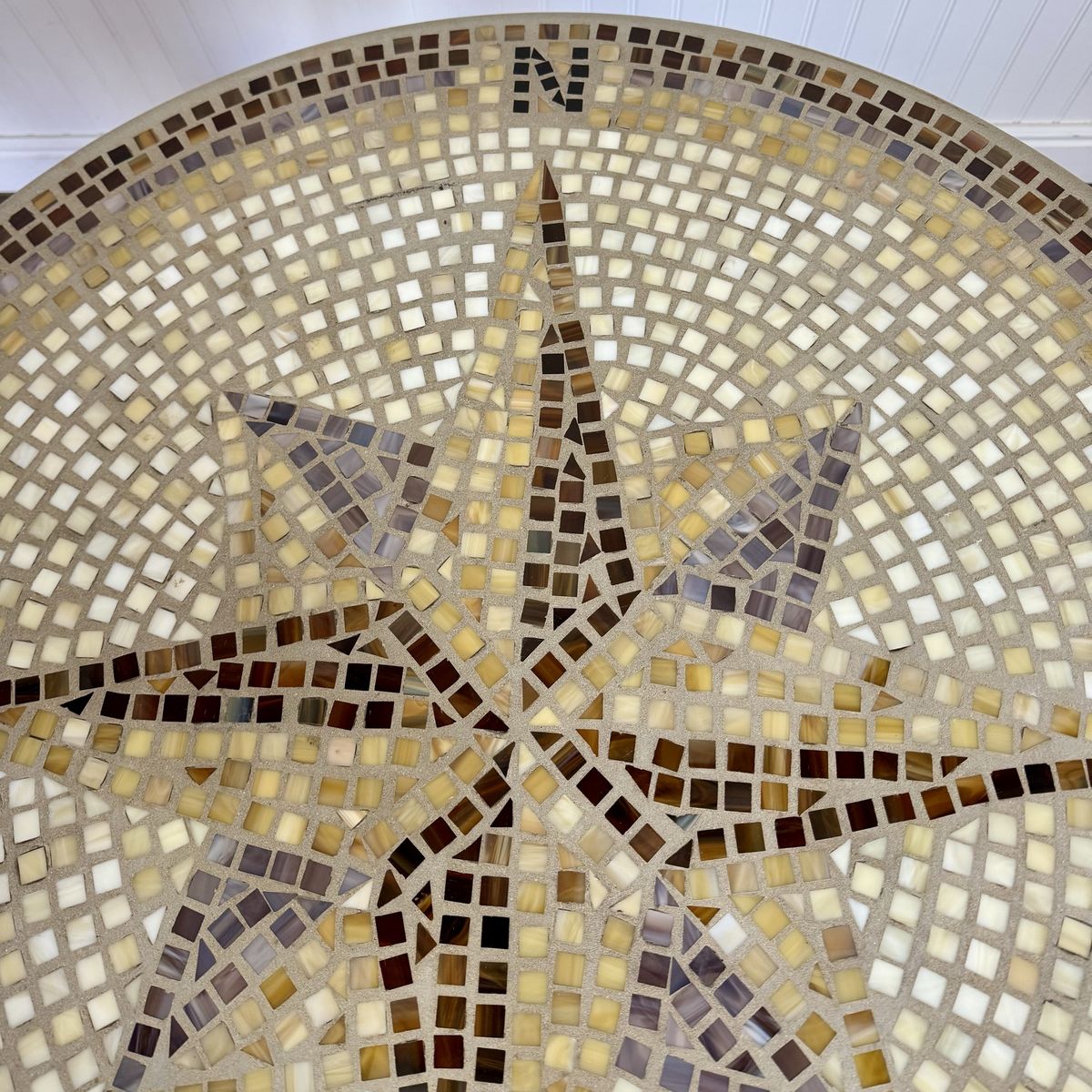 Vintage Compass Rose Mosaic Patio Bistro Table