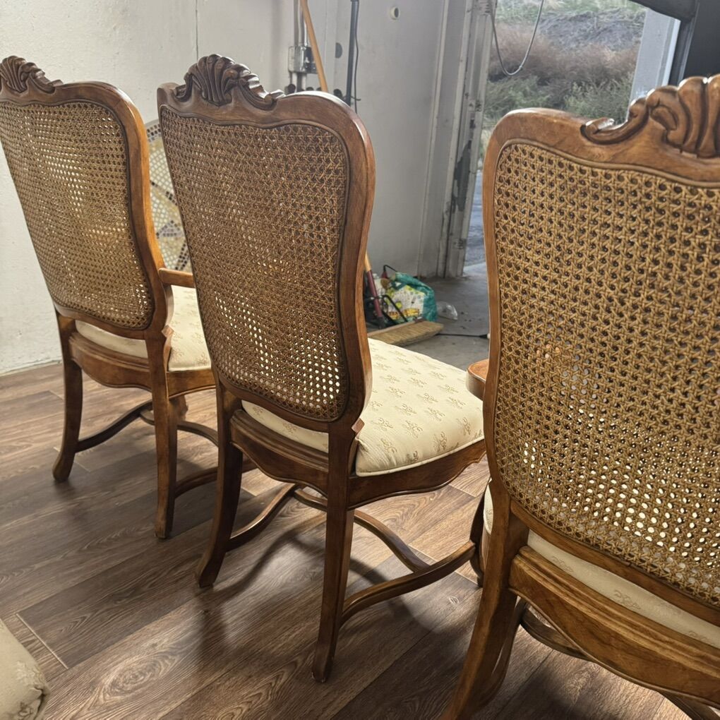 6 Double-Caned French Provincial Dining Chairs