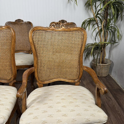 6 Double-Caned French Provincial Dining Chairs