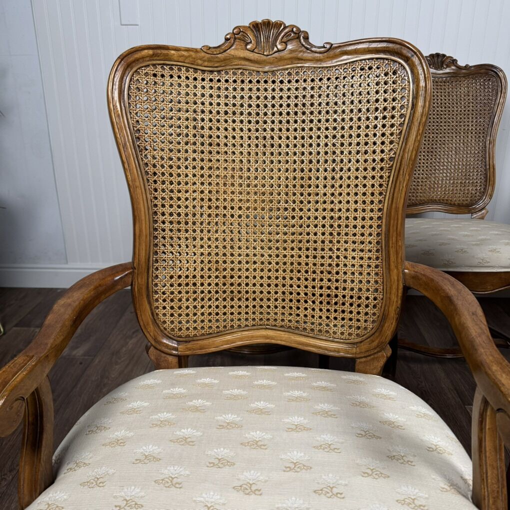 6 Double-Caned French Provincial Dining Chairs