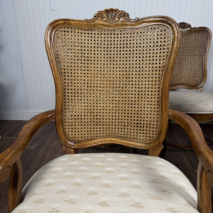 6 Double-Caned French Provincial Dining Chairs