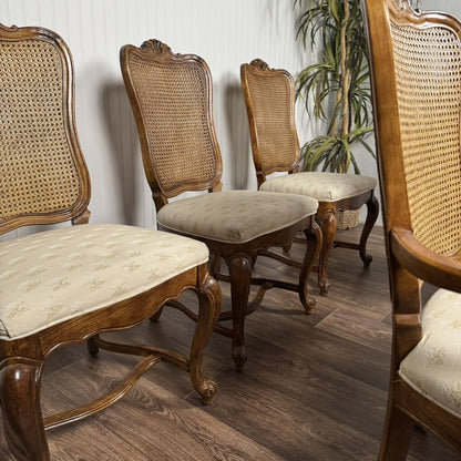 6 Double-Caned French Provincial Dining Chairs