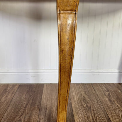 Vintage Demi-Lune Console Table w/ Glass Insets