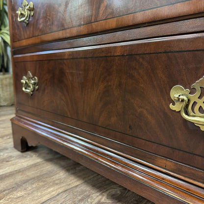 Vintage Drexel Heritage Chippendale Flame Mahogany Tall Chest / Dresser