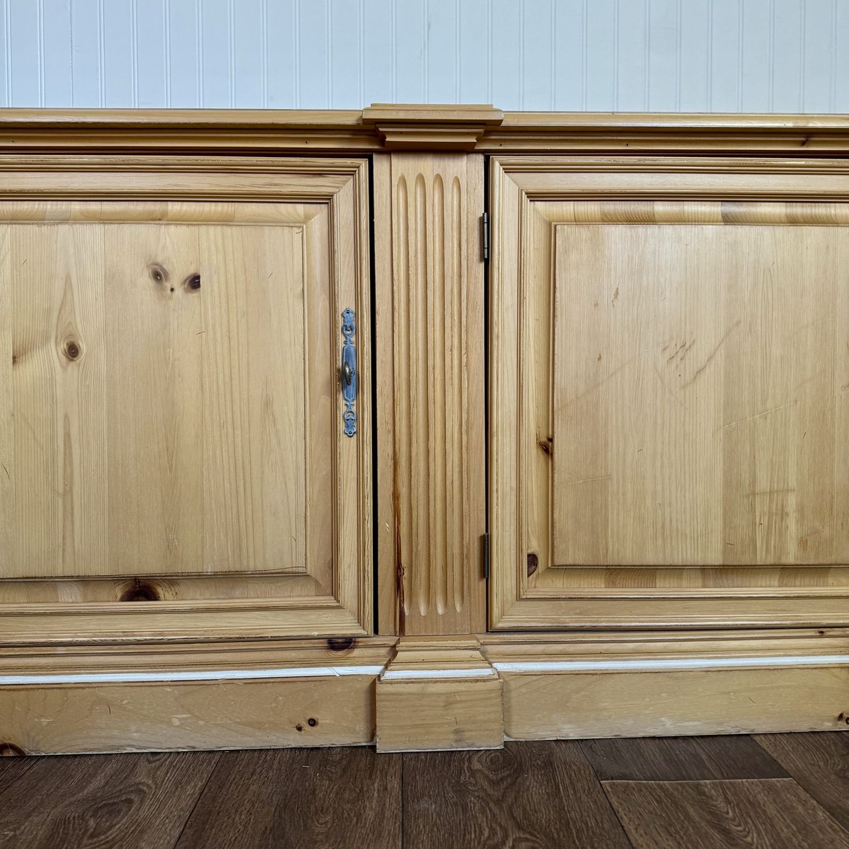 Vintage European Farmhouse Pine Sideboard / Media Console