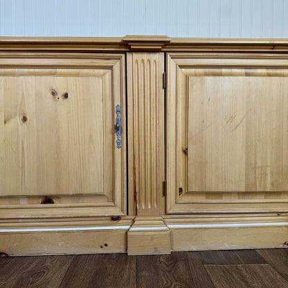 Vintage European Farmhouse Pine Sideboard / Media Console
