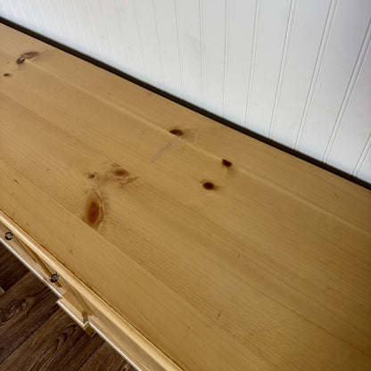 Vintage European Farmhouse Pine Sideboard / Media Console