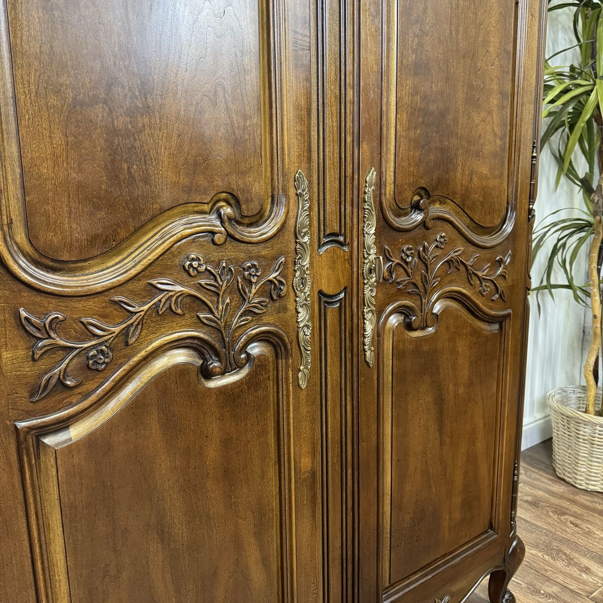 Vintage French Provincial Armoire / Linen Press – White Furniture Co.