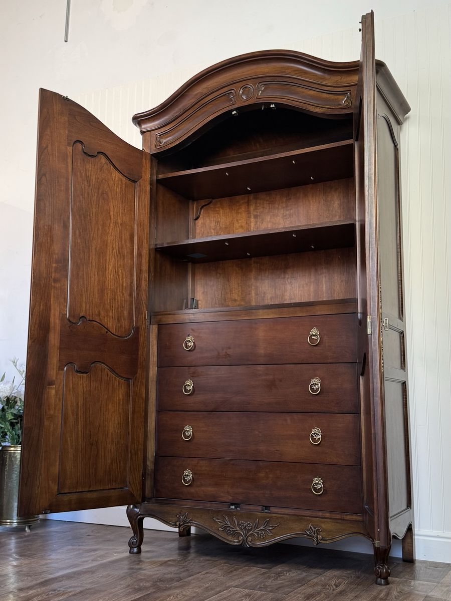 Vintage French Provincial Armoire / Linen Press – White Furniture Co.