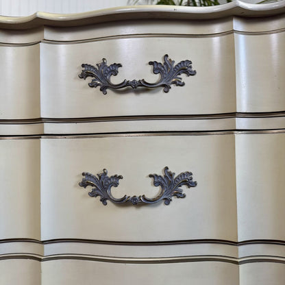Vintage French Provincial 9-Drawer Lowboy Dresser – White Fine and Furniture