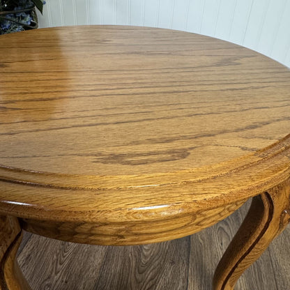 Vintage French Provincial Oak Carved Accent Table