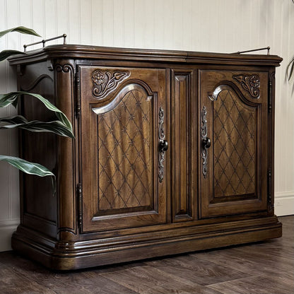 Vintage French Provincial Walnut Server / Bar Cabinet