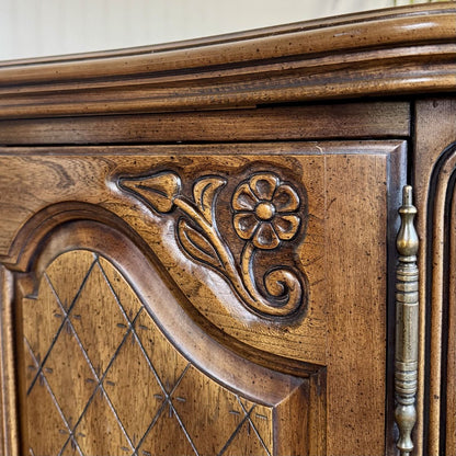Vintage French Provincial Walnut Server / Bar Cabinet