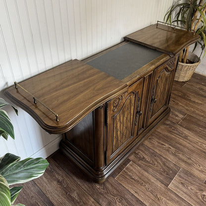 Vintage French Provincial Walnut Server / Bar Cabinet
