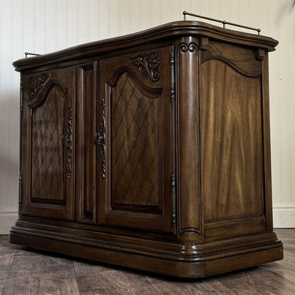 Vintage French Provincial Walnut Server / Bar Cabinet