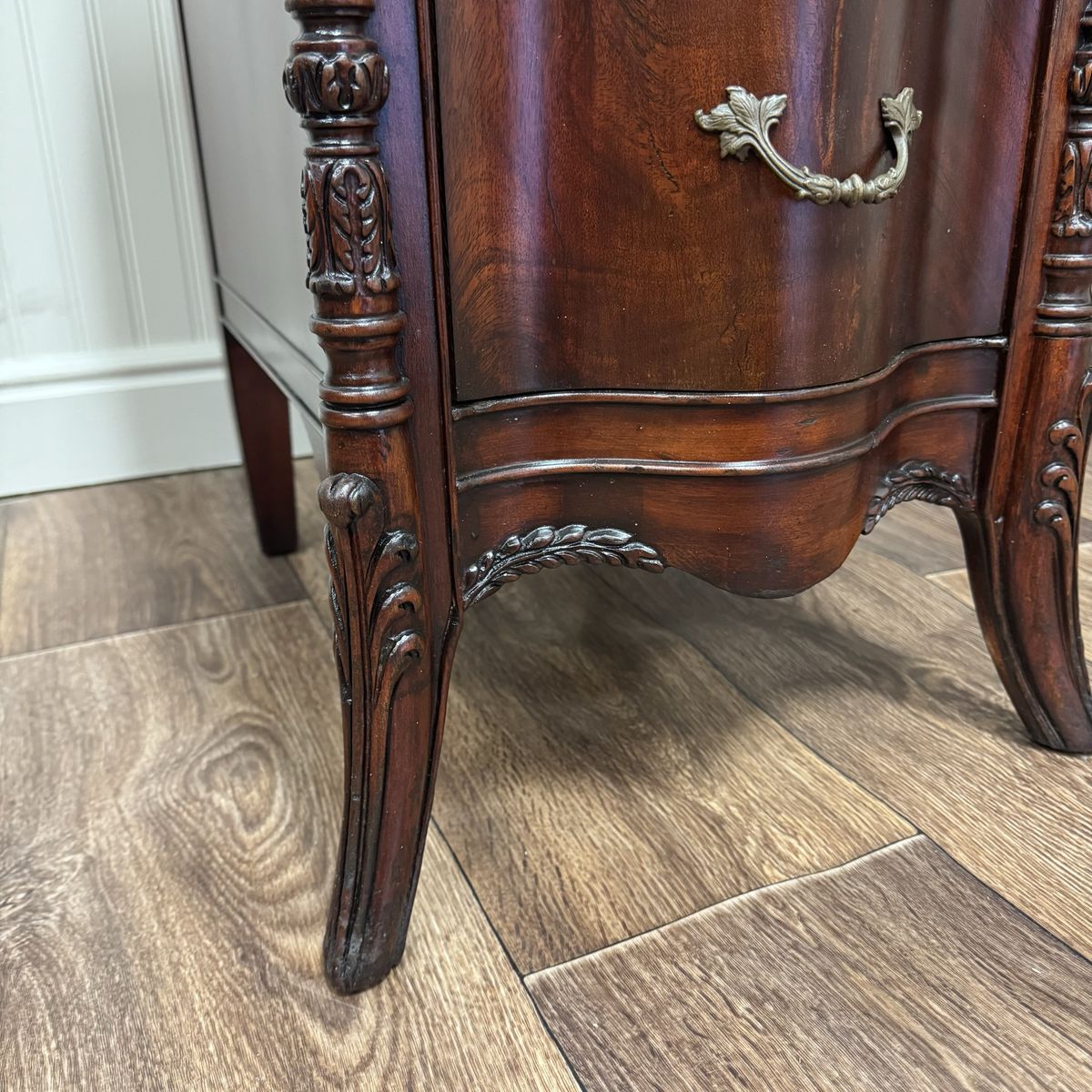 Vintage French Revival ca. 1930s Mahogany Serpentine Writing Desk / Vanity