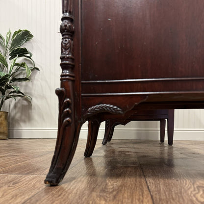 Vintage French Revival ca. 1930s Mahogany Serpentine Writing Desk / Vanity