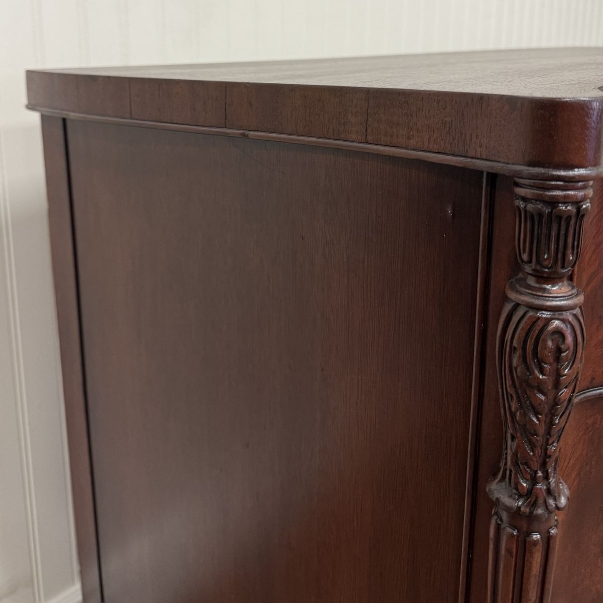 Vintage French Revival ca. 1930s Mahogany Serpentine Writing Desk / Vanity