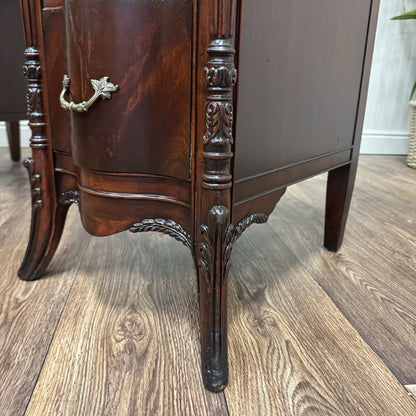 Vintage French Revival ca. 1930s Mahogany Serpentine Writing Desk / Vanity