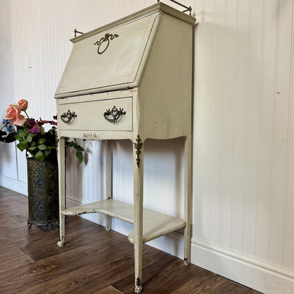 Vintage French Style Secretary Desk with Serpentine Hardware