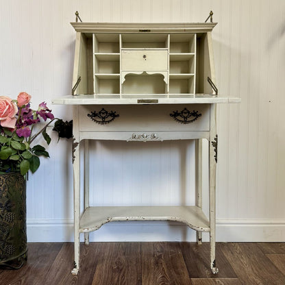Vintage French Style Secretary Desk with Serpentine Hardware