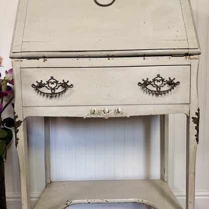 Vintage French Style Secretary Desk with Serpentine Hardware