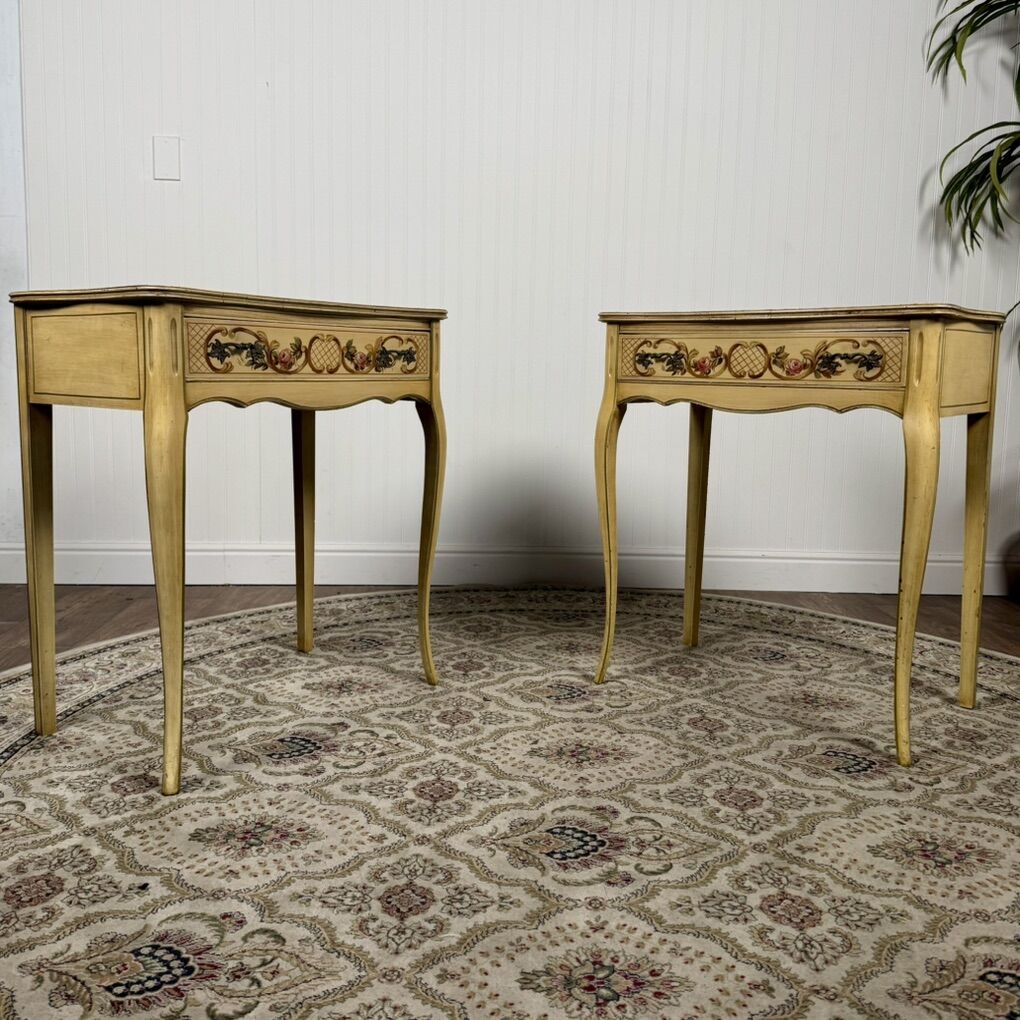 Vintage Hand-Painted Italian Style Side Tables