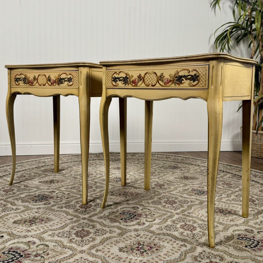 Vintage Hand-Painted Italian Style Side Tables