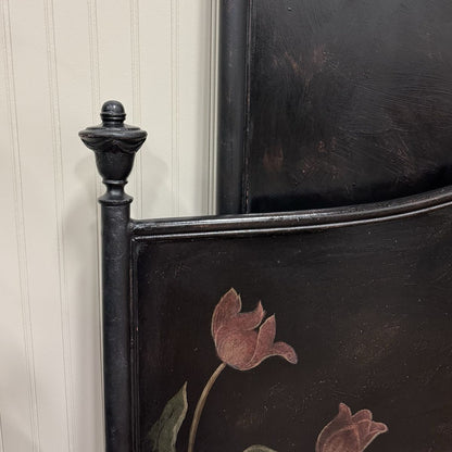 Vintage Hand-Painted King-Size Metal Bed