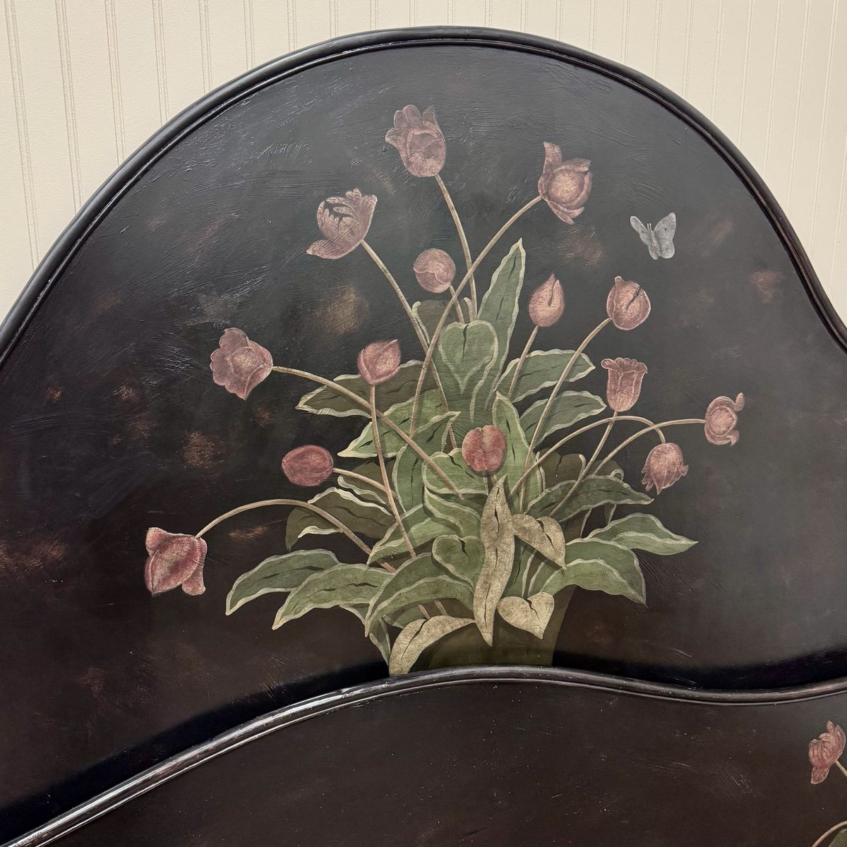 Vintage Hand-Painted King-Size Metal Bed