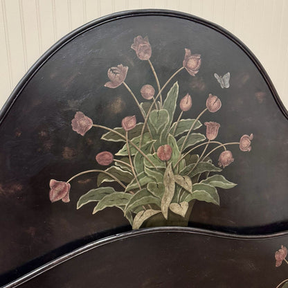 Vintage Hand-Painted King-Size Metal Bed