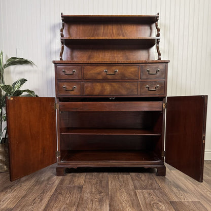 Vintage Heritage Henredon Mahogany Cabinet / Buffet with Waterfall Plate Shelf