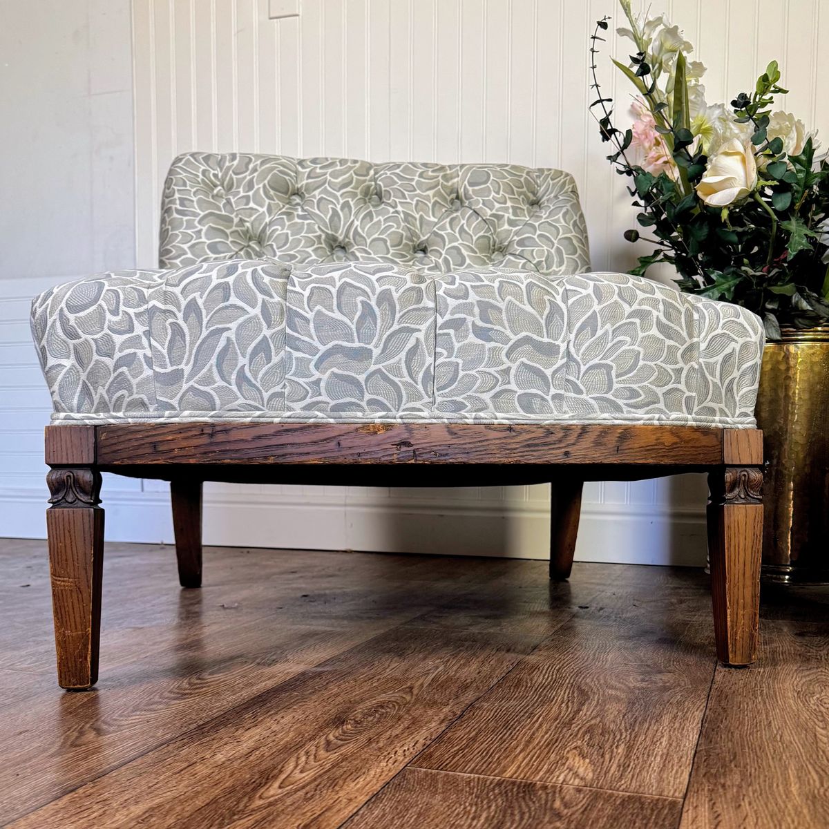 Vintage Hollywood Regency Tufted Slipper Chairs