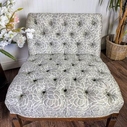 Vintage Hollywood Regency Tufted Slipper Chairs