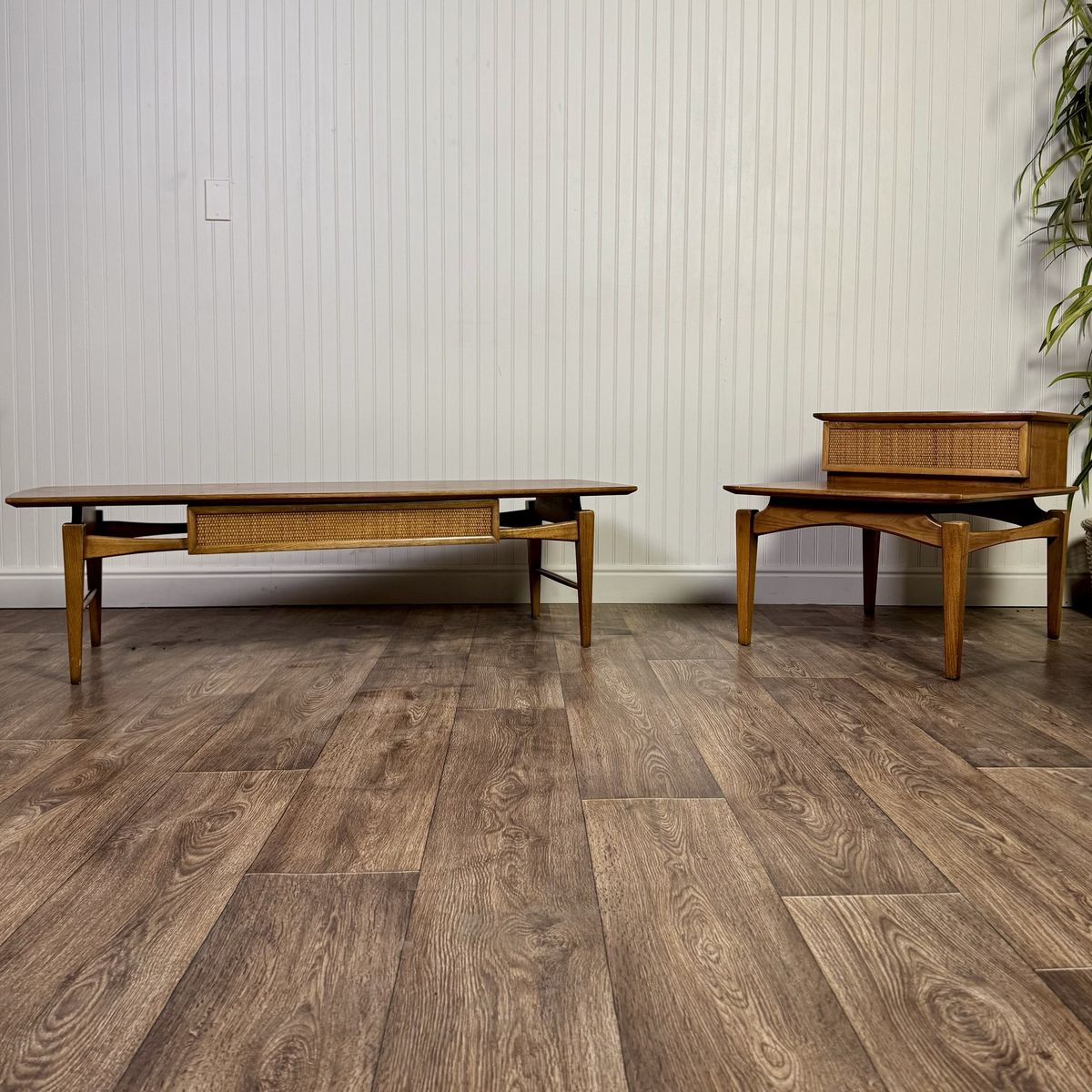 Vintage 1964 Lane Esteem Mid-Century Coffee Table and Step End Table Set