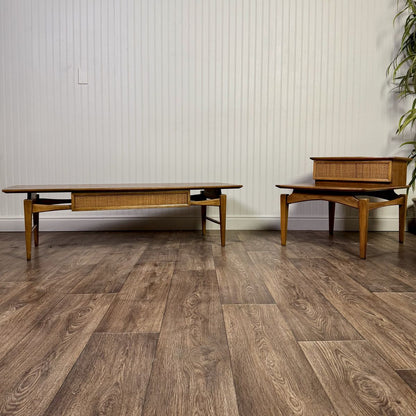 Vintage 1964 Lane Esteem Mid-Century Coffee Table and Step End Table Set