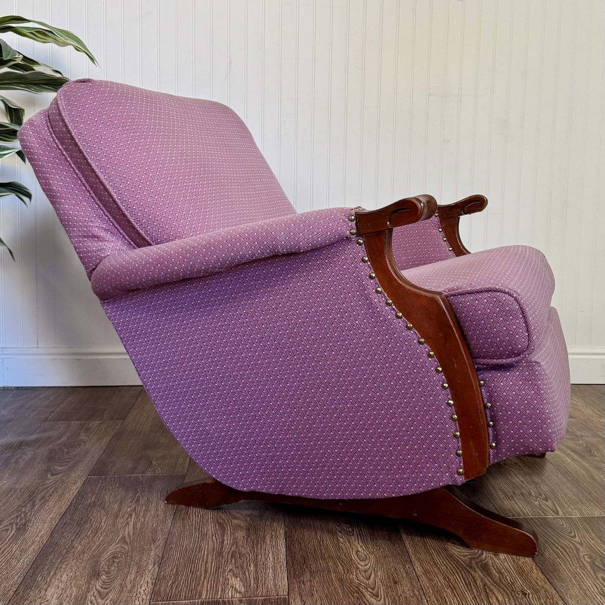 Vintage Mahogany Gooseneck Rocker Glider
