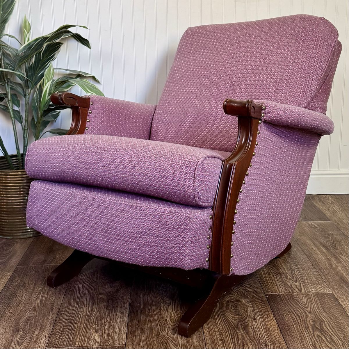 Vintage Mahogany Gooseneck Rocker Glider