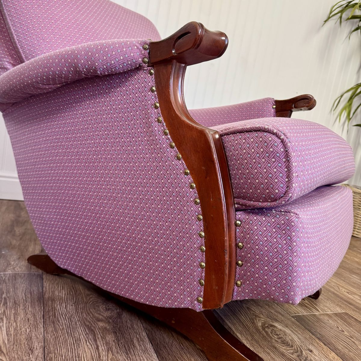 Vintage Mahogany Gooseneck Rocker Glider