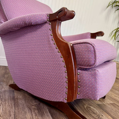 Vintage Mahogany Gooseneck Rocker Glider