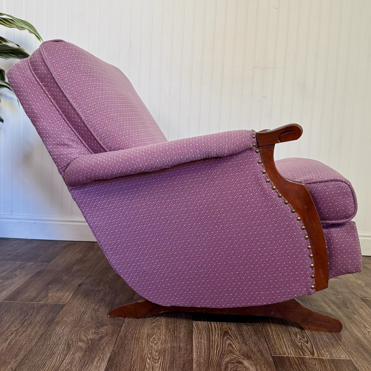 Vintage Mahogany Gooseneck Rocker Glider