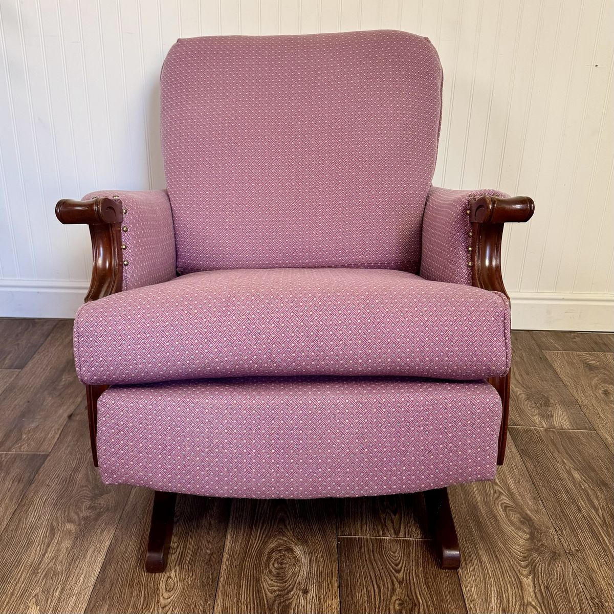 Vintage Mahogany Gooseneck Rocker Glider