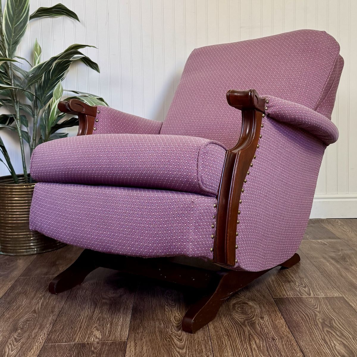 Vintage Mahogany Gooseneck Rocker Glider