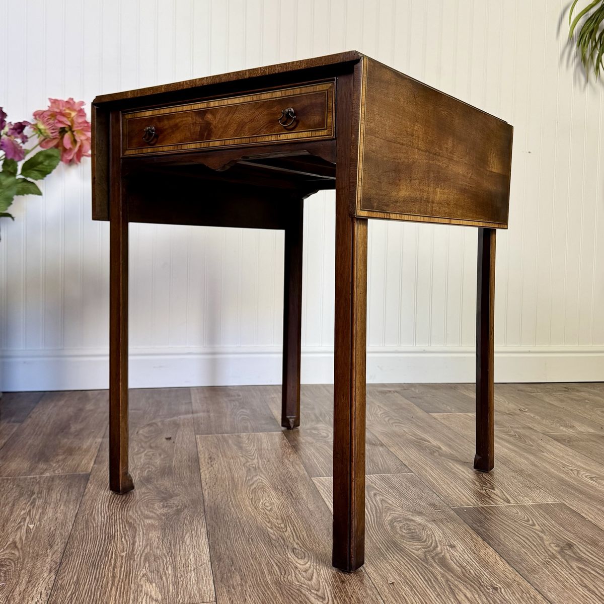 Vintage Mahogany Drop Leaf Side Table