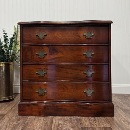 Vintage Mahogany Serpentine Chest w/ Leather Top