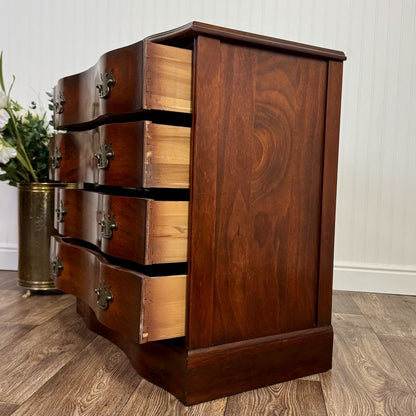 Vintage Mahogany Serpentine Chest w/ Leather Top