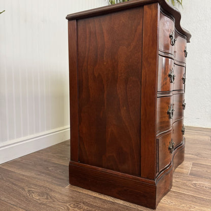Vintage Mahogany Serpentine Chest w/ Leather Top