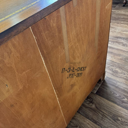 Vintage Mahogany Serpentine Chest w/ Leather Top