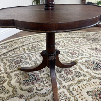 Vintage Mahogany 2-Tier Pedestal Side Table